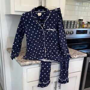 Kate Spade Blue and White Polka Dot Pajama Set